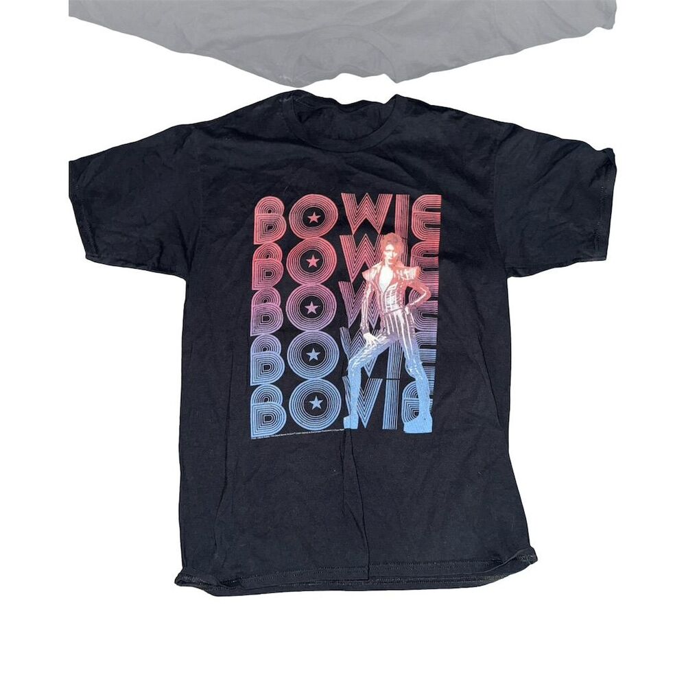David Bowie Vintage Graphic Tee Black Unisex Music Rock Iconic Short Sleeve